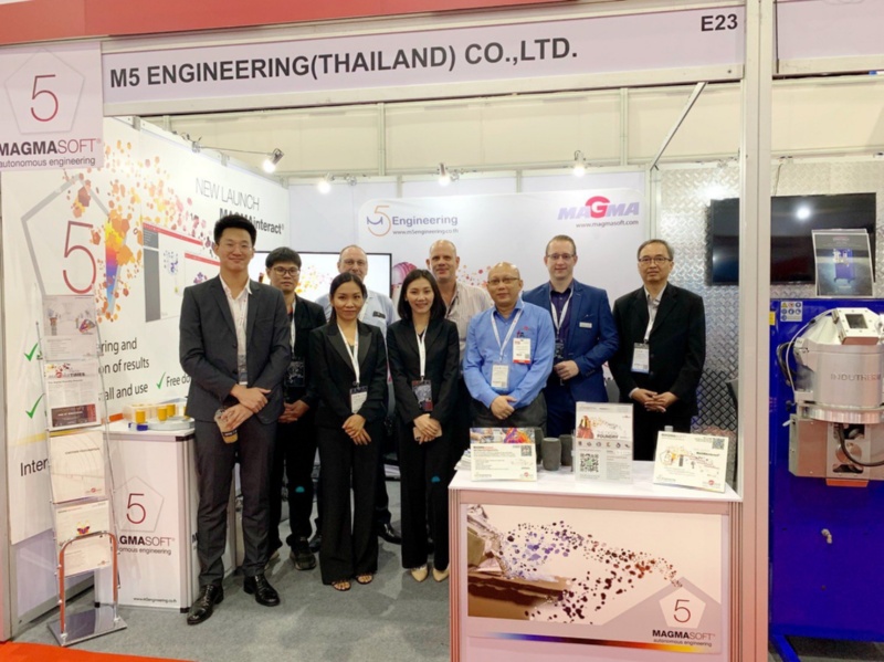 Group photo of MAGMA & M5 Engineering Thailand at Metal+Metallurgy (Thailand) 2019 Exhibition. 